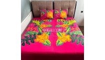 Hot Sale Bedsheet Hand Painted Floral Design by Balinese Artisans